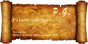 Pilath Gábor névjegykártya